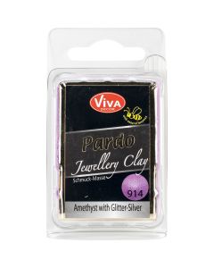 Viva Decor PARDO Jewelry Clay 56g-Amethyst W/Silver Glitter