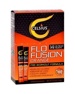 Celsius Flo Fusion - Powder Sticks - Orange - 14 Packets