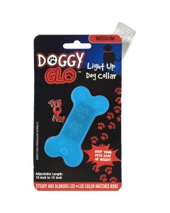 Blazing Ledz Medium LED Adjustable Dog Collar-Blue