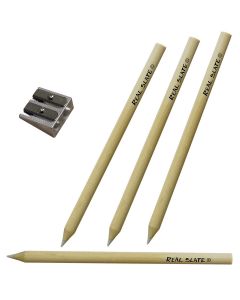 Pepperell Real Slate Chalk Pencils 5/Pkg W/Sharpener-