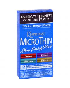 Kimono Condoms - Micro Thin - Variety Pack - 12 Count