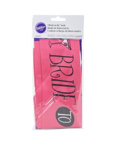 Wilton Bride To Be Sash 3.5"X32.5"-Hot Pink
