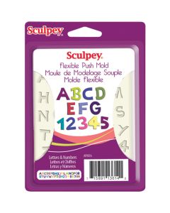 Polyform Sculpey Flexible Push Mold-Letters & Numbers