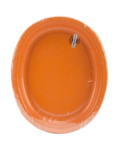 Creative Converting Dinner Platter 10"X12" 8/Pkg-Sunkissed Orange
