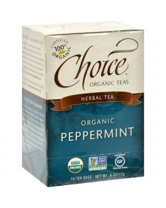 Choice Organic Teas Peppermint Herb Tea - 16 Tea Bags - Case of 6