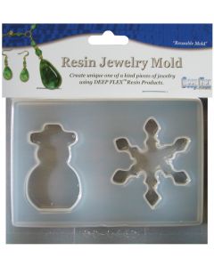Yaley Resin Jewelry Mold 4.5"X4.75"-Snowman & Snowflake - 2 Cavity