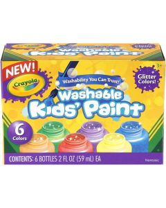 Crayola Washable Kids Paint 2oz 6/Pkg-Glitter