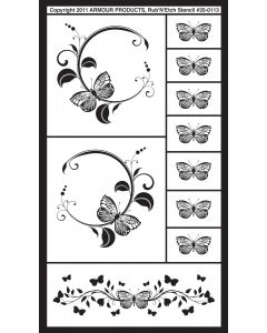 Armour Products Rub 'N' Etch Designer Stencil 5"X8"-Butterflies 2