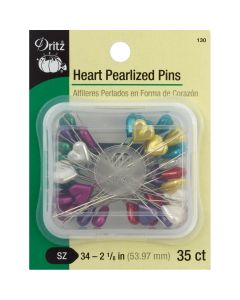 Dritz Heart Pearlized Pins-Size 34 35/Pkg