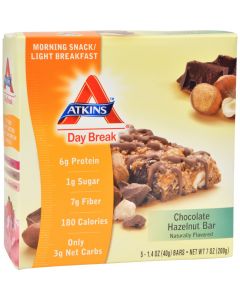 Atkins Day Break Bar Chocolate Hazelnut - 5 Bars