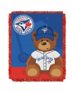 The Northwest Company Blue Jays  Baby 36x46 Triple Woven Jacquard Throw - Field Bear Series