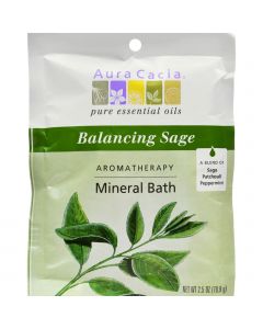 Aura Cacia Aromatherapy Mineral Bath Balancing Sage - 2.5 oz - Case of 6