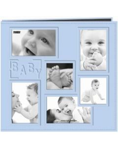 Pioneer Embossed Collage Frame Post Bound Album 12"X12"-Baby - Blue