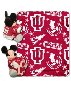 The Northwest Company Indiana College-Disney 40x50 Fleece Throw w/ 14" Plush Mickey Hugger