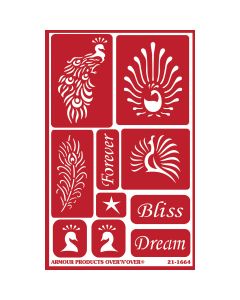 Armour Products Over 'N' Over Reusable Stencils 5"X8"-Feathered Bliss