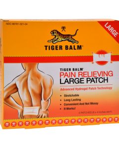 Tiger Balm Pain Relieving Large Patches - Case of 6 - 4 Pack