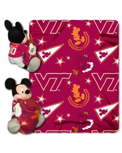 The Northwest Company Virginia Tech College-Disney 40x50 Fleece Throw w/ 14" Plush Mickey Hugger