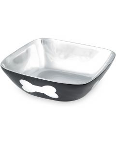 Buddy's Line Cast Aluminum Bowl 18oz-Black W/White Bone