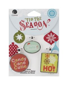 Cousin Tis The Season Charms-Red & Yellow Printed 3/Pkg