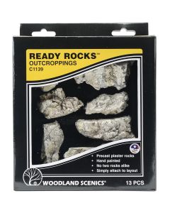 Woodland Scenics Ready Rocks-Outcroppings 13/Pkg