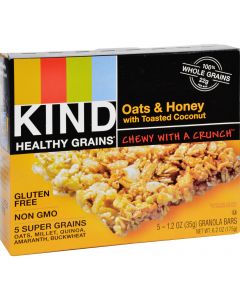 Kind Bar - Granola - Healthy Grains - Oats and Honey with Toasted Coconut - 1.2 oz - 5 Count - Case of 8
