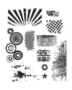 Stampers Anonymous Tim Holtz Cling Stamps 7"X8.5"-Bitty Grunge