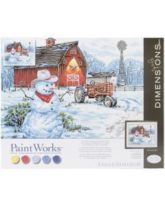 Dimensions Paint Works Paint By Number Kit 20"X16"-Country Snowman