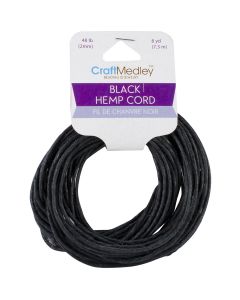 Multicraft Imports Hemp Cord 48lb 2mmX8yd-Black