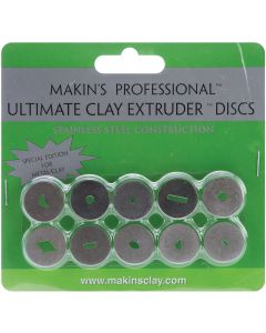 Makin's USA Makin's Professional Ultimate Clay Extruder Discs 10/Pkg-Stainless Steel For Metal Clay