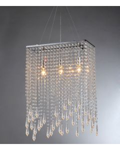 Warehouse of Tiffany Purcelll Crystal 3-light Chrome Chandelier