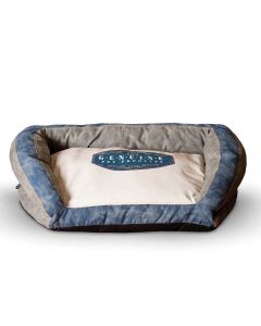 Vintage Bolster Pet Bed Genuine Logo - K&H Pet Products Vintage Lounger Pet Bed Original Logo Gray / Blue 16" x 20" x 6"