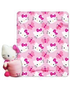 The Northwest Company Hello Kitty - Butterfly Juvenile 40x50 Fleece Throw w/ 14" Plush Hugger