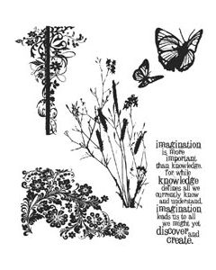 Stampers Anonymous Tim Holtz Cling Stamps 7"X8.5"-Nature's Discovery