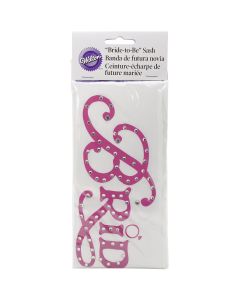 Wilton Bride To Be Sash 3.5"X32.5"-White W/Rhinestones