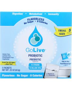 Golive Probiotic Products Probiotic and Prebiotic - Flavorless - 5/.05 oz - case of 15
