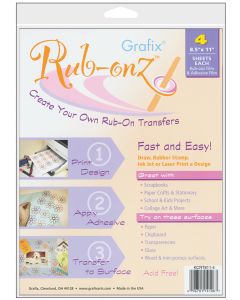 Grafix Ink Jet Rub-Onz Film 8.5"X11" 8/Pkg-Clear