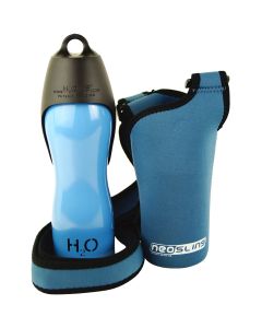 H2O4K9 Stainless Steel K9 Water Bottle 25oz & Carrier-Blue
