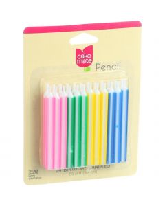 Cake Mate Birthday Party Candle - Pencil - 24 Count - Case of 12