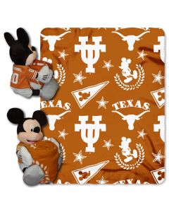 The Northwest Company Texas College-Disney 40x50 Fleece Throw w/ 14" Plush Mickey Hugger