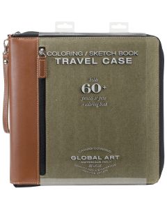 Global Art Coloring Book Case-Medium Holds 63 Pens/Pencils-Olive