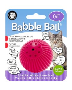 Pet Qwerks Kitty Talking Babble Ball-Pink