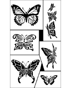 Armour Products Rub 'N' Etch Designer Stencil 5"X8"-Butterflies