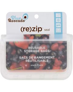 Blue Avocado (Re) Zip Seal Snack Bag - Translucent - Blue Avocado (Re) Zip Seal Snack Bag - Translucent