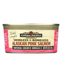 Crown Prince Skinless and Boneless Alaskan Pink Salmon - Case of 12 - 6 oz.