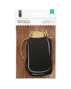 American Crafts DIY Shop 2 Tags 3/Pkg-Chalkboard Mason Jar