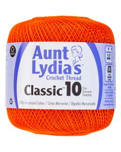 Coats Crochet Aunt Lydia's Classic Crochet Thread Size 10-Pumpkin