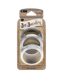 Hampton Art Metal Rings 3/Pkg-Silver