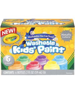 Crayola Washable Kids Paint 2oz 6/Pkg-Metallic