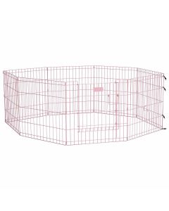 Midwest Life Stages Pet Exercise Pen with Full MAX Lock Door 8 Panels Pink 24" x 24"