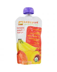 Happy Baby HappyTot Organic Superfood Banana Peach and Mango - 4.22 oz - Case of 16